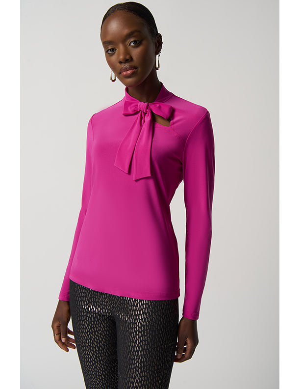 Joseph Ribkoff Long-Sleeve Bow Neck Top – Classic Boutique