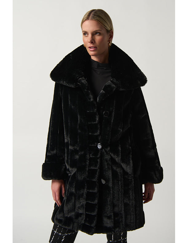 Joseph Ribkoff  Faux Fur Reversible Puffer Coat