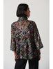 Joseph Ribkoff Abstract Print Shirred Collar Trapeze Jacket