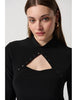 Joseph Ribkoff Silky Knit Top With Embellished Cutout Neckline