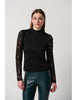 Joseph Ribkoff Lace Fitted Top With Long Puff Sleeves