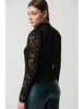 Joseph Ribkoff Lace Fitted Top With Long Puff Sleeves