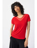 Joseph Ribkoff Silky Knit and Mesh Fitted T-Shirt