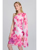 Joseph Ribkoff Chiffon Floral One Shoulder Cape Dress