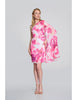 Joseph Ribkoff Chiffon Floral One Shoulder Cape Dress
