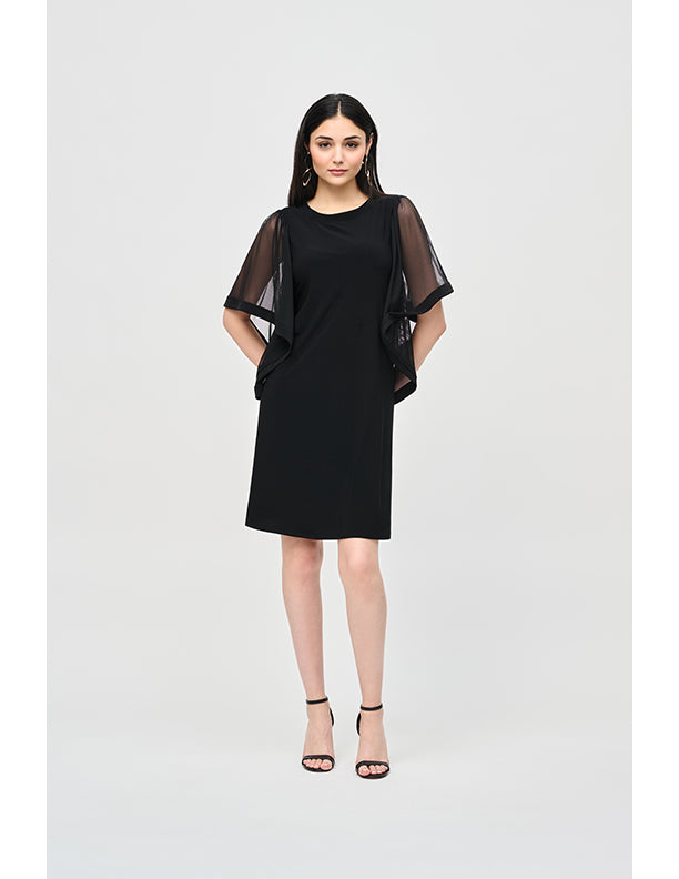 Joseph Ribkoff Silky Knit and Mesh Trapeze Dress