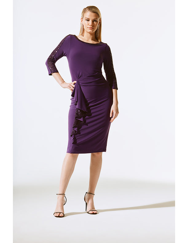 Joseph Ribkoff Signature Silky Knit And Sequins Sheath Dress