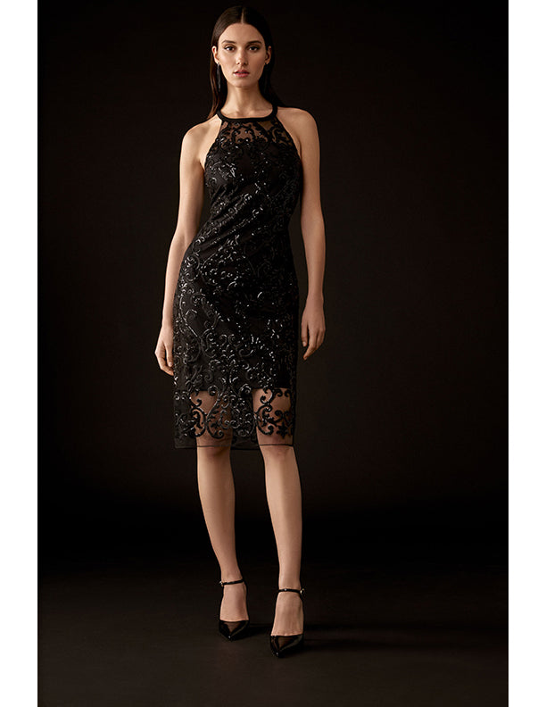 Joseph Ribkoff Sequins Lace Sleeveless Dress