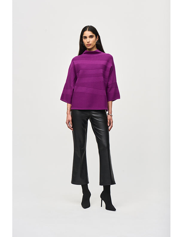 Joseph Ribkoff Sweater Knit Mock Neck Boxy Top – Classic Boutique