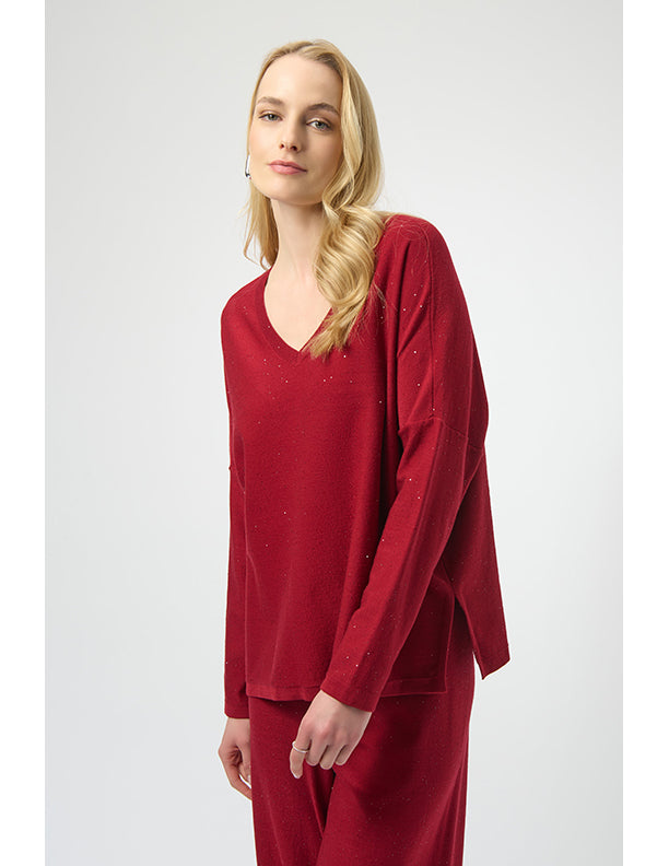 Joseph Ribkoff Sequined Sweater Knit Boxy Top
