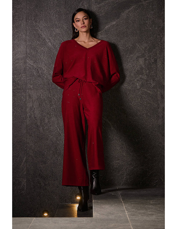 Joseph Ribkoff Sequined Sweater Knit Culotte Pants