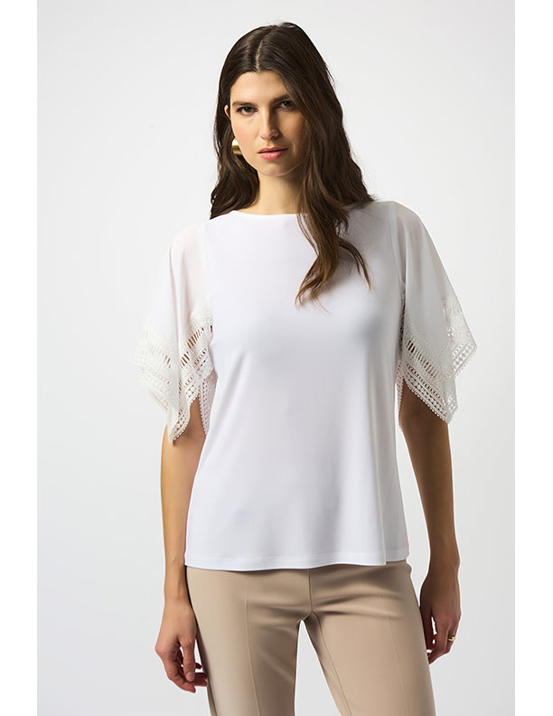 Joseph Ribkoff Silky Knit Straight Top With Lace