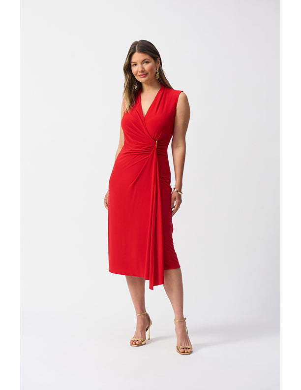 Joseph Ribkoff Silky Knit Sleeveless Wrap Dress