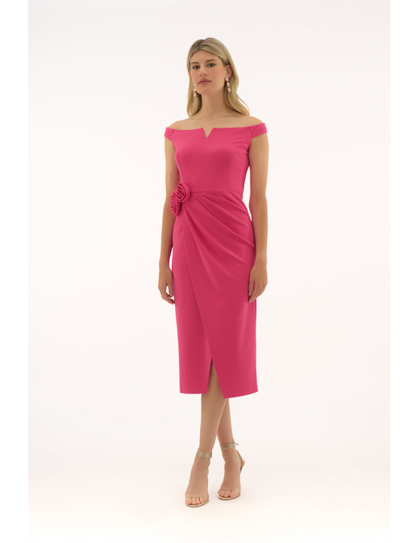 Joseph Ribkoff Signature | Scuba Crepe Off Shoulder Sheath Dress
