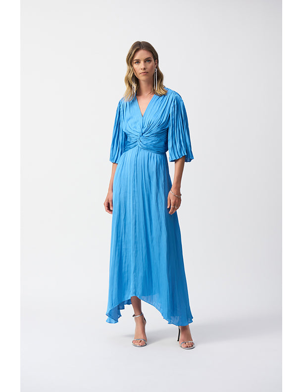 Joseph Ribkoff Pleated Satin Midi Dress