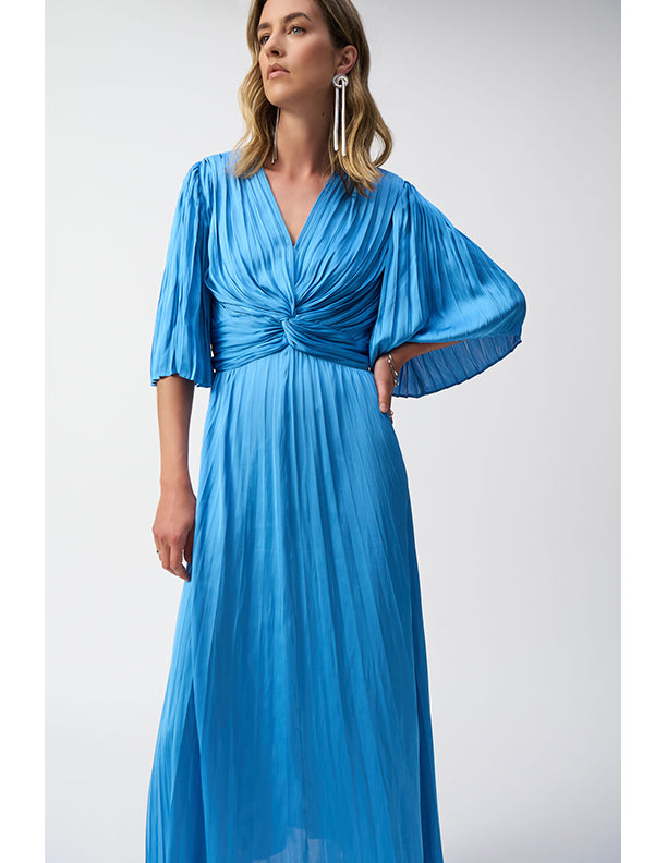 Joseph Ribkoff Pleated Satin Midi Dress