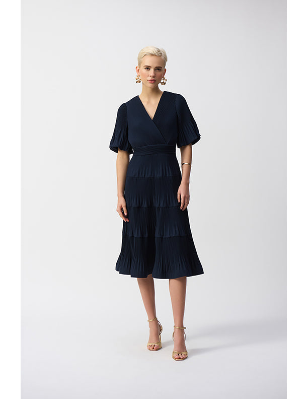 Joseph Ribkoff Pleated Woven Fit And Flare dress