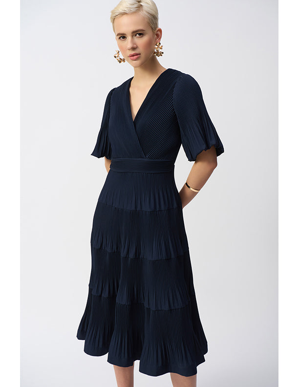 Joseph Ribkoff Pleated Woven Fit And Flare dress