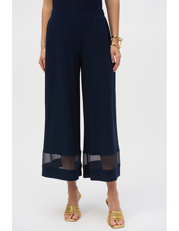 Joseph Ribkoff Silky Knit And Mesh Culotte Pants