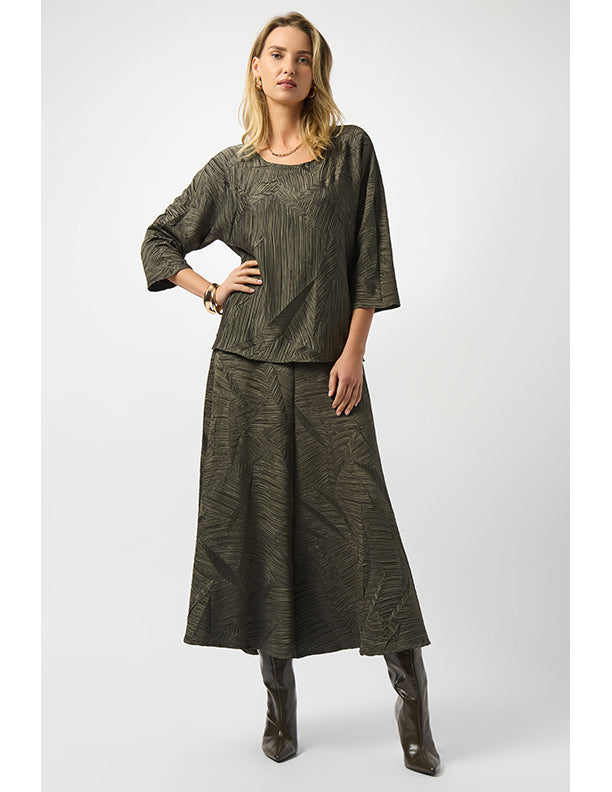 Joseph Ribkoff Pleated Satin Boxy Top