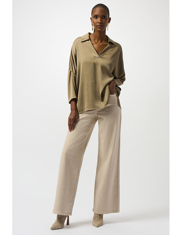 Joseph Ribkoff Recycled Hammered Satin Boxy Top