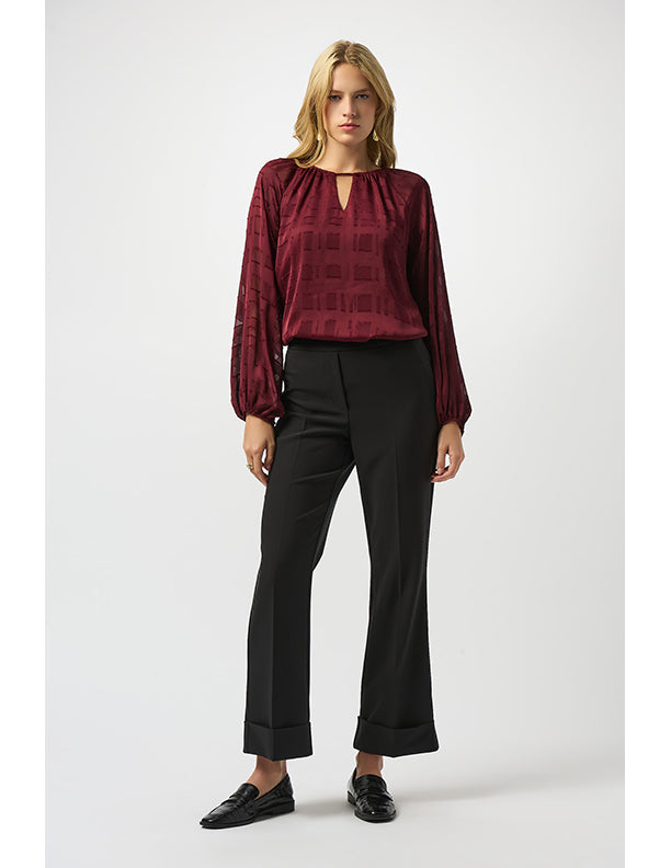 Joseph Ribkoff Satin Burnout Boxy Top