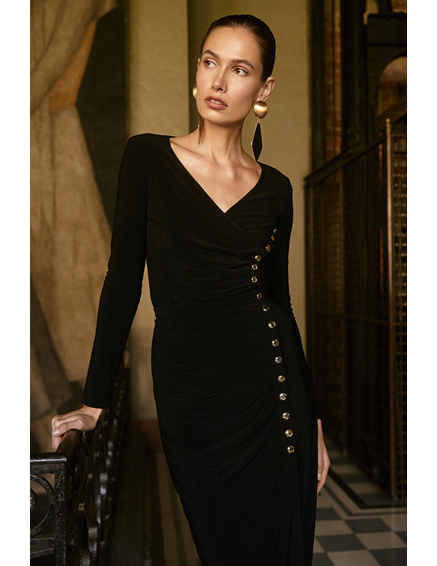 Joseph Ribkoff Silky Knit Fitted Wrap Top