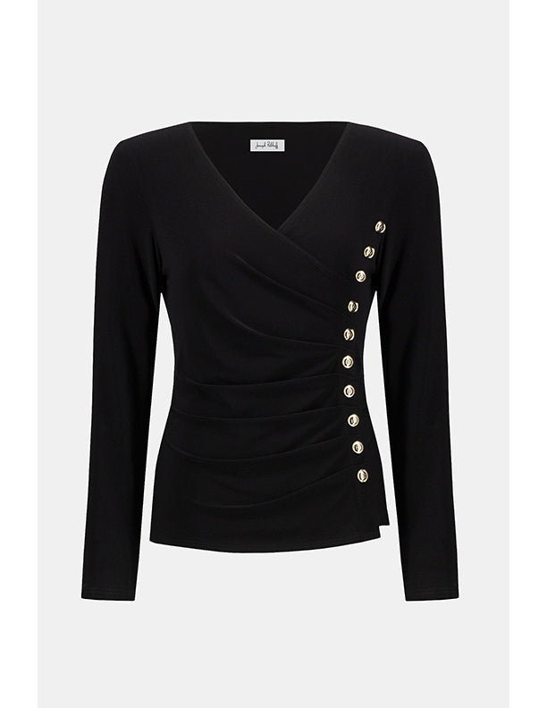 Joseph Ribkoff Silky Knit Fitted Wrap Top