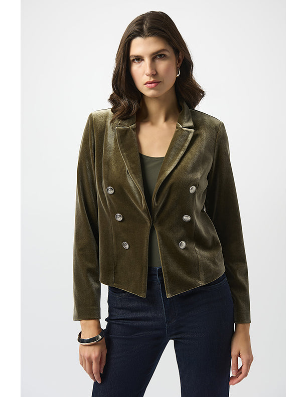 Joseph Ribkoff Velvet Knit Fitted Blazer
