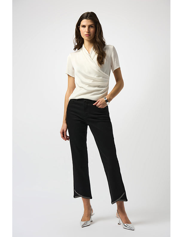 Joseph Ribkoff Recycled Satin And Silky Knit Wrap Top