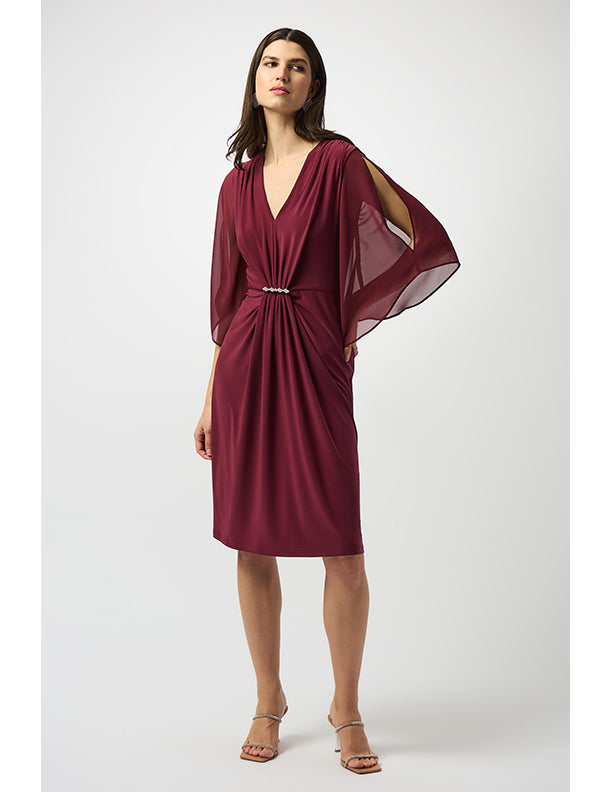 Joseph Ribkoff Signature | Silky Knit & Chiffon Sheath Dress