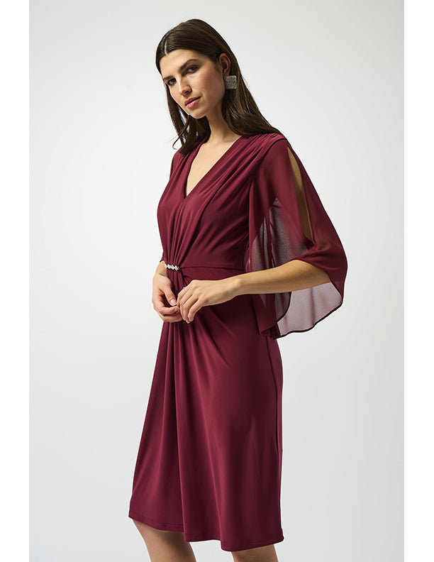 Joseph Ribkoff Signature | Silky Knit & Chiffon Sheath Dress