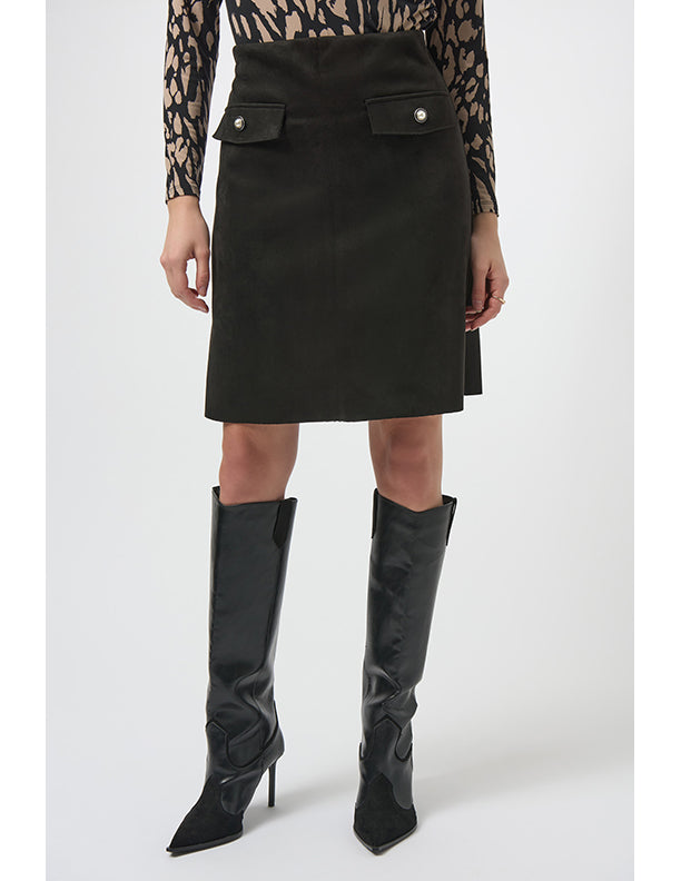 Joseph Ribkoff Faux Suede A-Line Skirt
