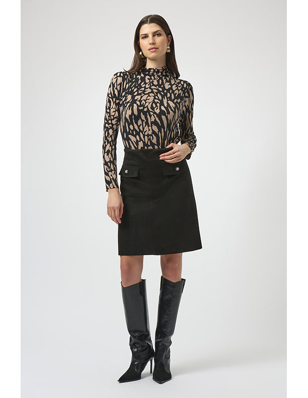Joseph Ribkoff Faux Suede A-Line Skirt