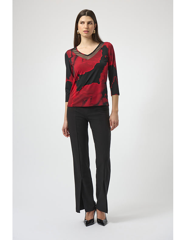 Joseph Ribkoff Silky Knit Abstract Print Fitted Top