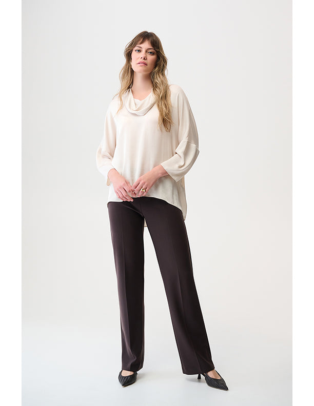 Joseph Ribkoff Recycled Satin Boxy Tunic with Cowl Collar