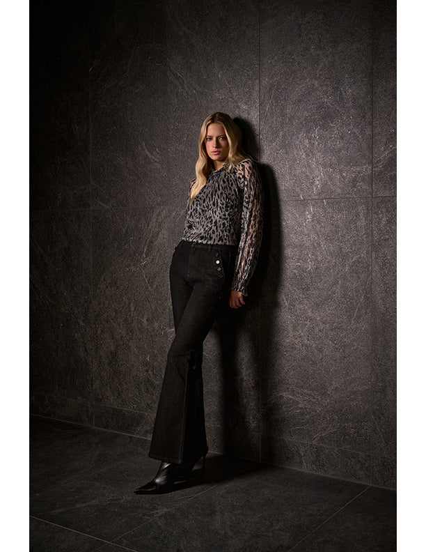 Joseph Ribkoff Classic High Rise Flared Jeans with Lurex