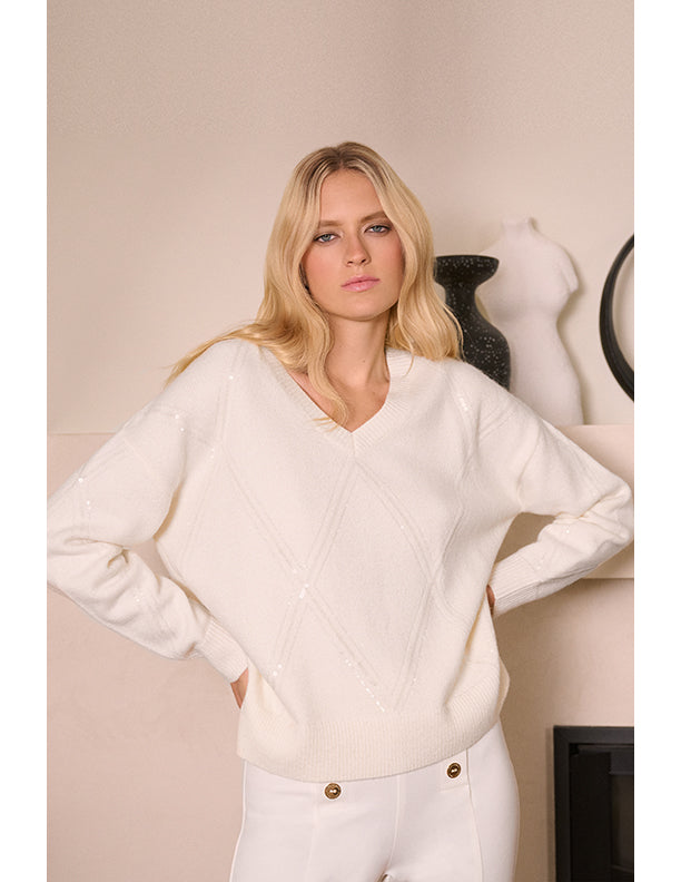 Joseph Ribkoff Sweater Knit Pullover with Sequins