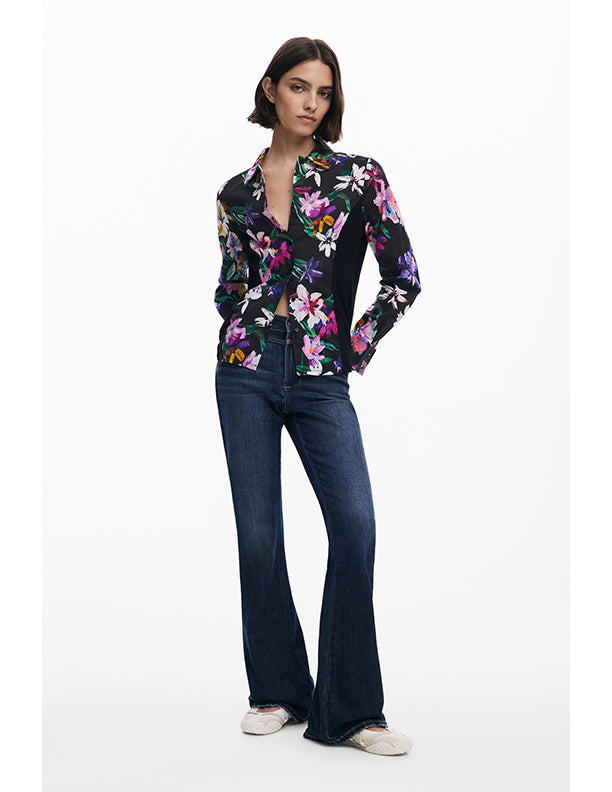 Desigual Combined silhouette floral shirt