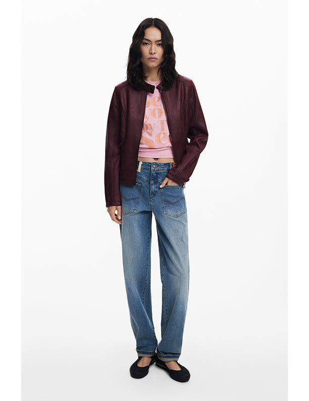 Desigual Combined faux leather jacket