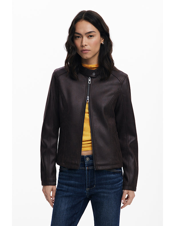 Desigual Combined faux leather jacket