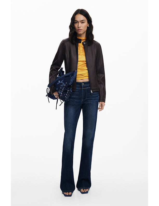 Desigual Combined faux leather jacket