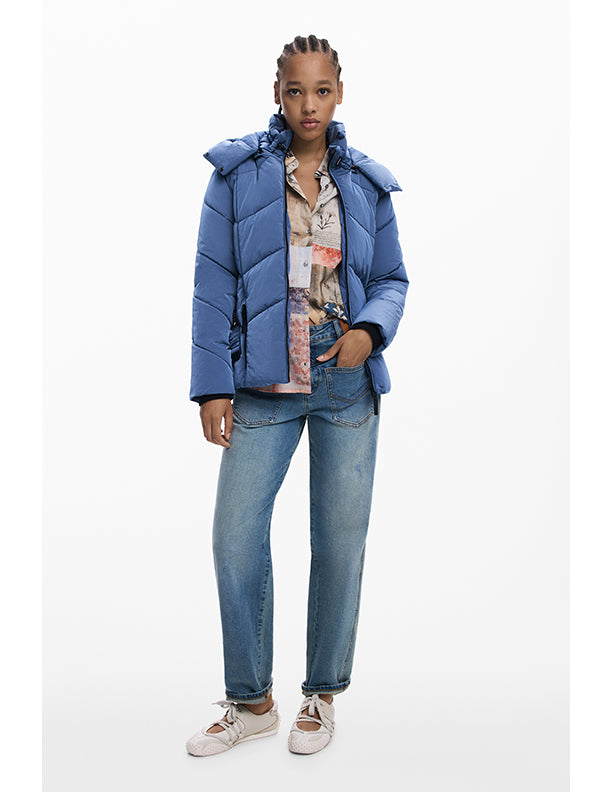 Desigual Short iridescent padded jacket