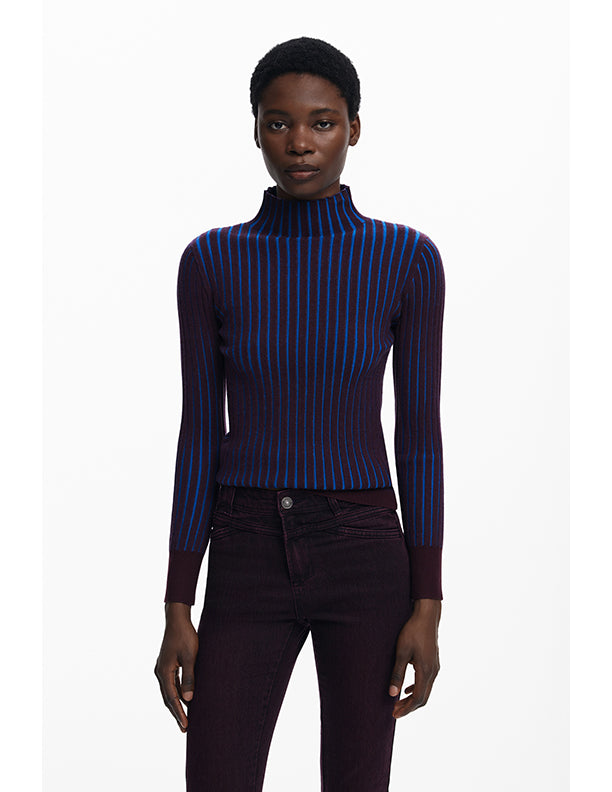 Desigual Fitted ribbed sweater
