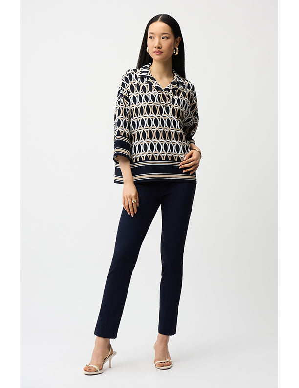 Joseph Ribkoff Jacquard Straight Pull-On Pants