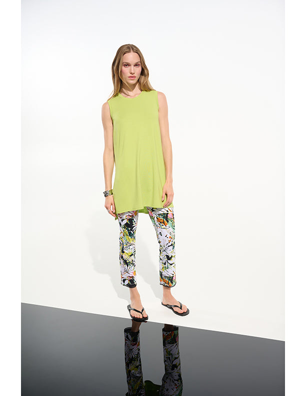 Joseph Ribkoff Millennium Tropical Print Pull-On Pants With Mesh Detail