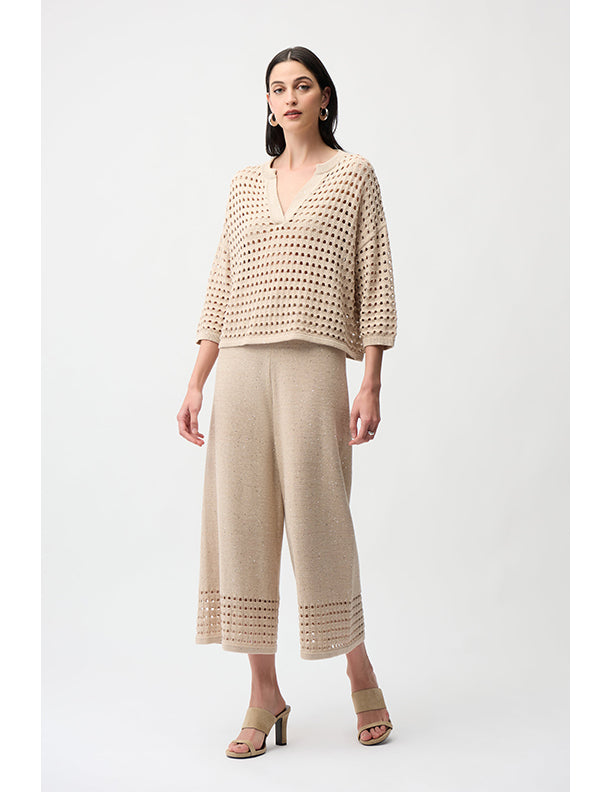 Joseph Ribkoff Cotton Blend Open Stitch Boxy Sweater
