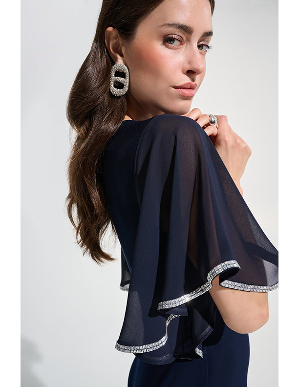 Joseph Ribkoff Signature |Silky Knit Wrap Wide Leg Jumpsuit With Joseph Ribkoff Signature |Silky Knit Wrap Wide Leg Jumpsuit With
