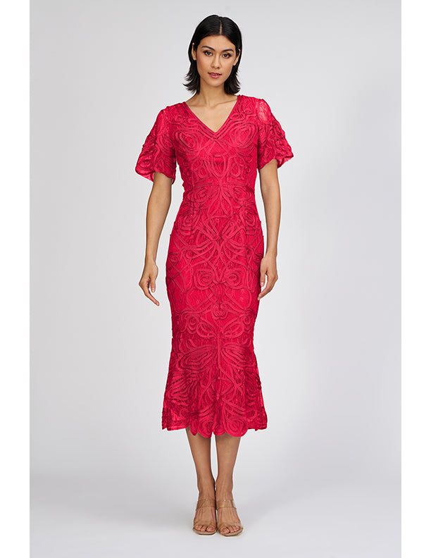 JS COLLECTIONS Camila Soutache Tea Cocktail Dress